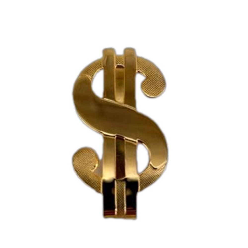 Gold Tone Dollar Sign Money Clip